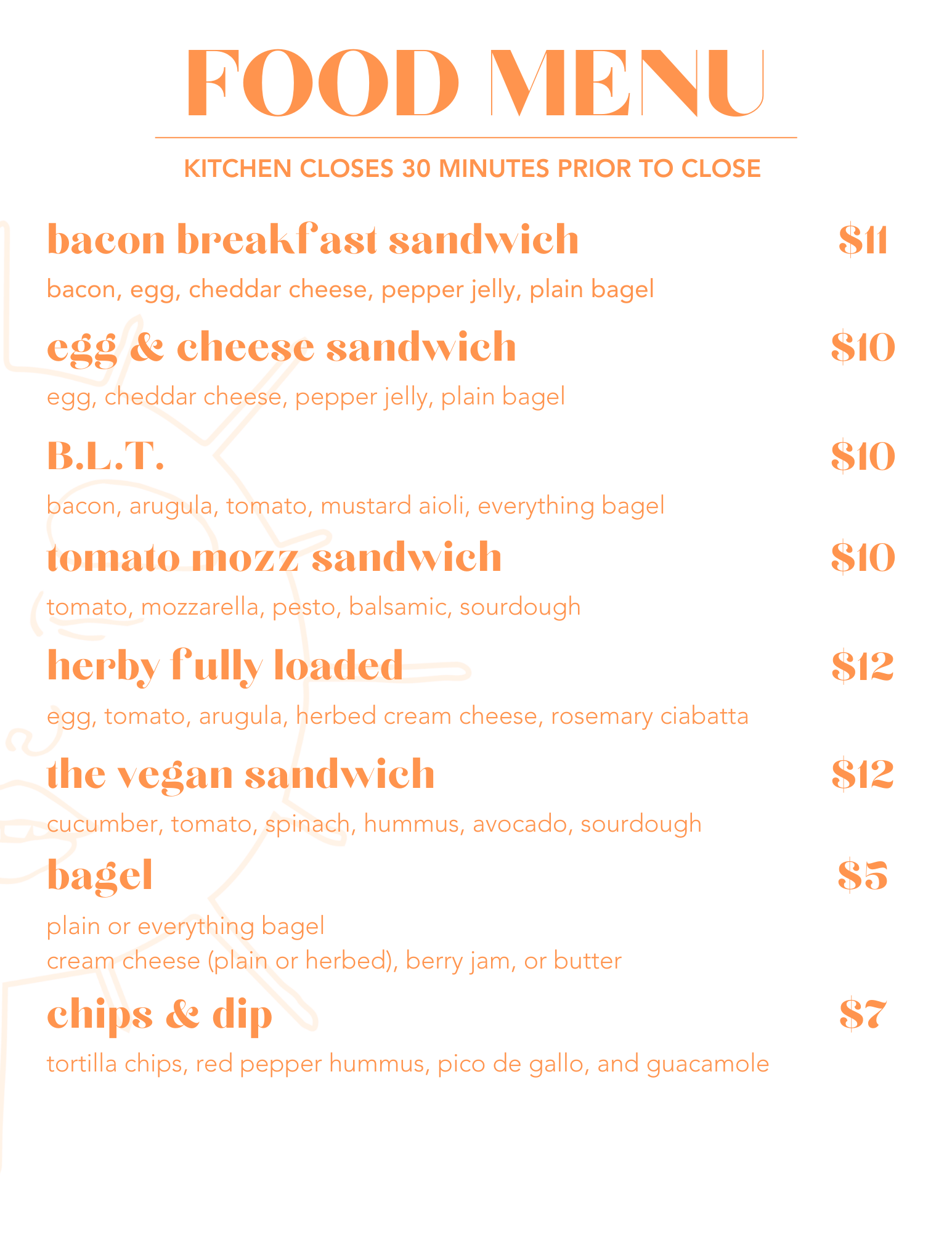 provider menu food